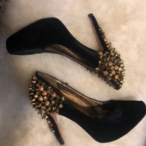 Velvet Sam Edelman pumps w/ gold spikes&stones